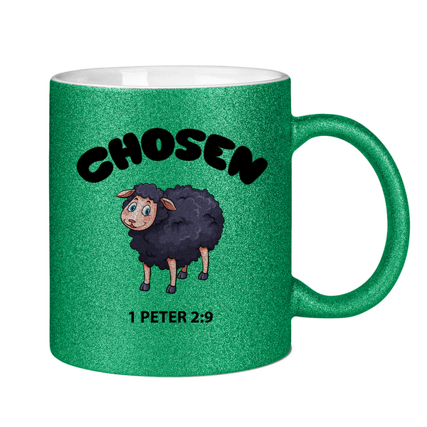 Glitzertasse chosen schaf 1 peter 2:9