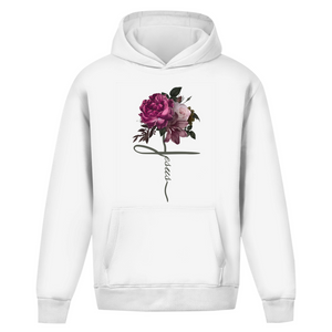 Oversize Hoodie Ohne Kordel jesus blumen