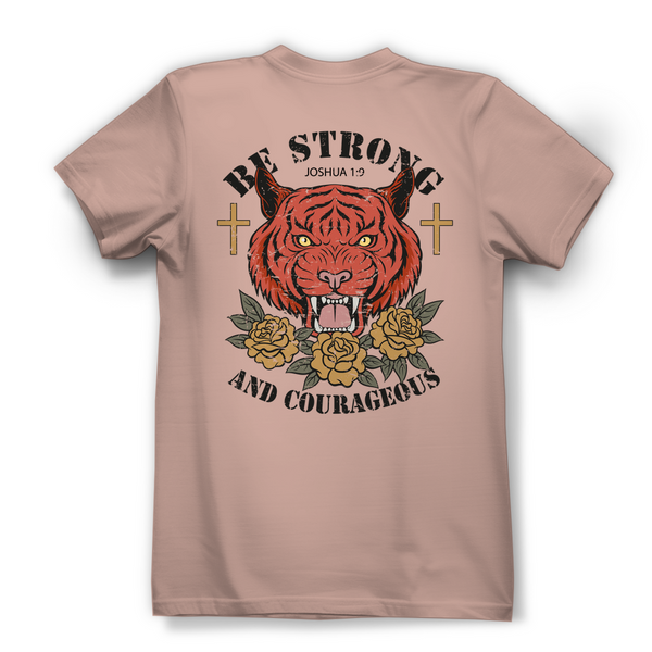 Damen Bio T-Shirt be strong and courageous joshua 1:9