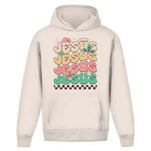 Oversize Hoodie Ohne Kordel jesus weihnachtsmotiv