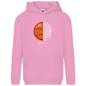 Kinder Hoodie stark macht basketballer philipper 4.13
