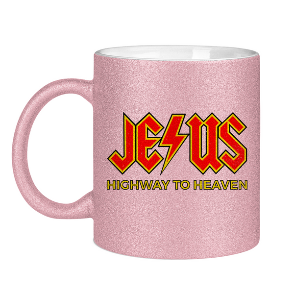 Glitzertasse jesus highway to heaven