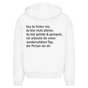 Oversize Zipper Hoodie hey du hinter mir