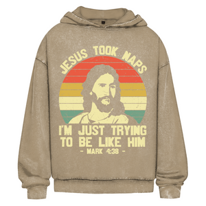 Oversize Washed Hoodie jesus took naps mark 4:38