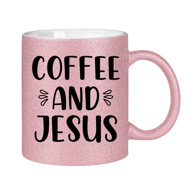 Glitzertasse coffee and jesus