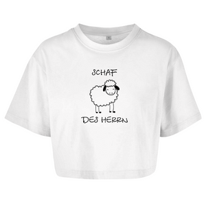 Damen Oversize Crop Top schaf des herrn