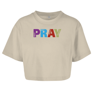 Damen Oversize Crop Top pray on it