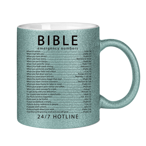 Glitzertasse bible emegrency numbers