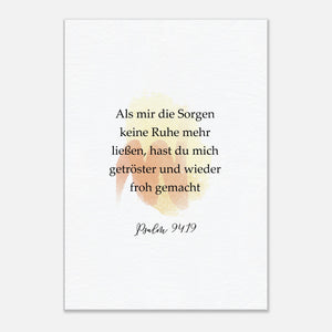 wieder froh gemacht psalm 94.19 Leinwandbild