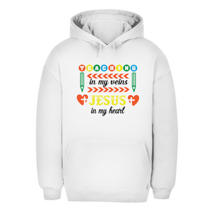 Unisex Oversize Hoodie teaching in my veins jesus in my heart