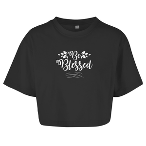 Damen Oversize Crop Top hug your haters matthew 5:44