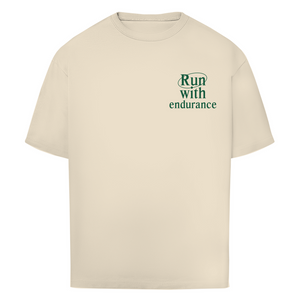 Oversize T-Shirt run with endurance hebrews 12:1