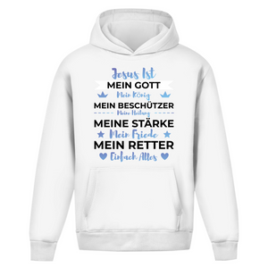 Oversize Hoodie Ohne Kordel jesus ist mein gott