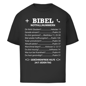 Oversize T-Shirt bibel notfallnummern
