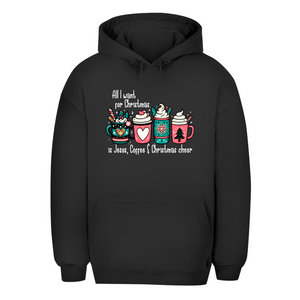 Unisex Oversize Hoodie all i want for christmas is jesus coffee
