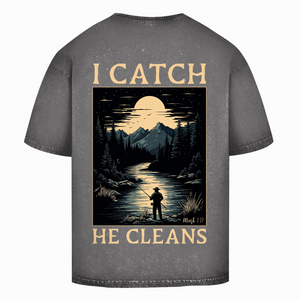 Oversize Washed T-Shirt i catch he cleans mark 1:17