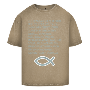 Oversize Washed T-Shirt ICHTHYS spruch