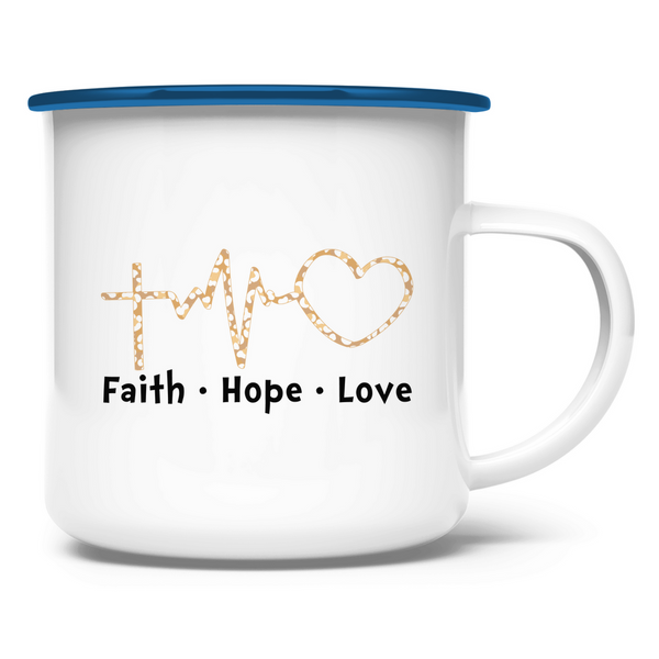 Emaille Tasse faith hope love