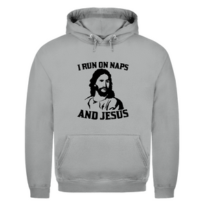 Herren Hoodie i run on naps and jesus