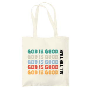 Tragetasche god is good schriftzug