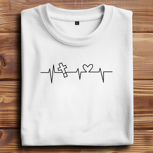 Oversize T-Shirt Herzschlag Kreuz