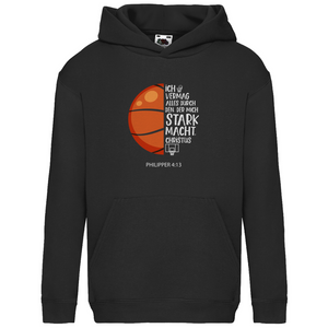 Kinder Hoodie stark macht basketballer philipper 4.13