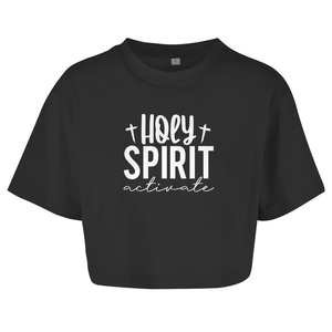 Damen Oversize Crop Top holy spirit activate
