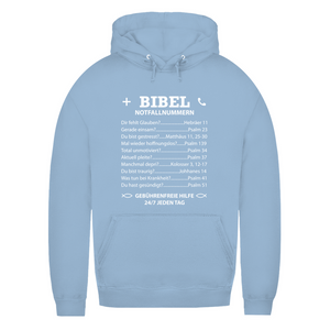 Damen Hoodie bibel notfallnummern