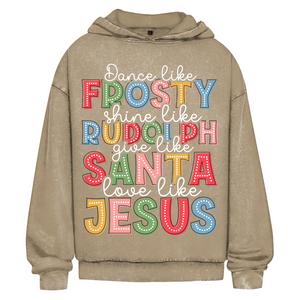 Oversize Washed Hoodie give like santa love like jesus