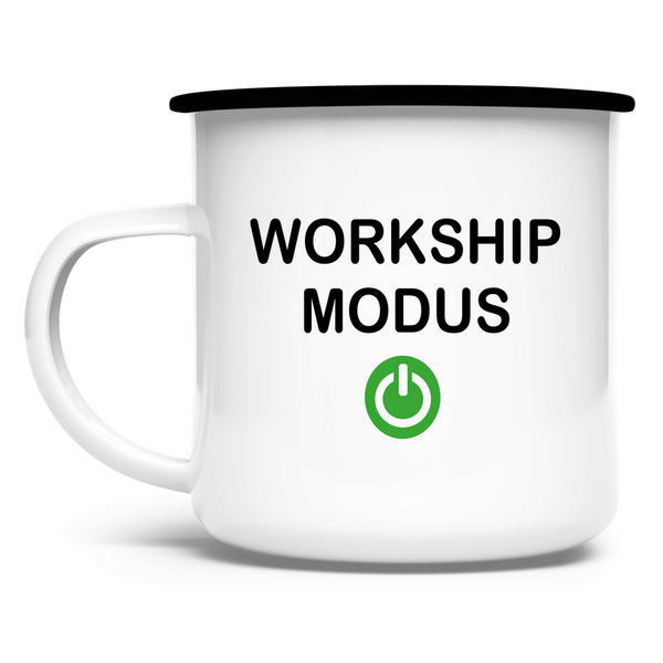 Emaille Tasse workship modus