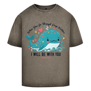 Oversize Washed T-Shirt Deep Waters Isaiah 43:2