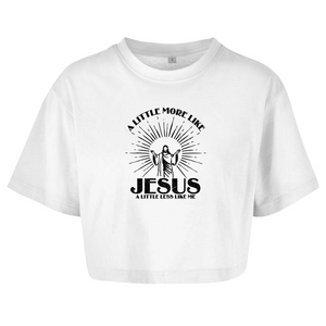 Damen Oversize Crop Top a little more like jesus