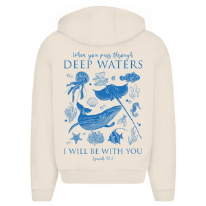 Oversize Zipper Hoodie deep waters isaiah 43:2