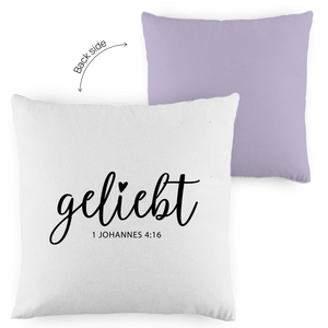 Kopfkissen zweifarbig geliebt 1 johannes 4:16