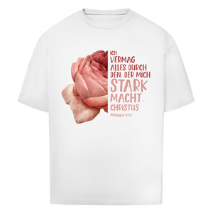 Oversize T-Shirt der mich stark macht rose philipper 4:13