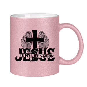Glitzertasse jesus is my life savior
