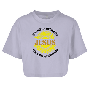 Damen Oversize Crop Top jesus its a repationship