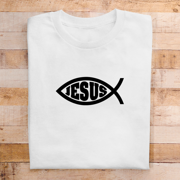 Herren T-Shirt fisch symbol ICHTHYS Jesus