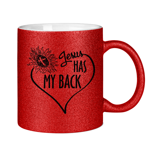 Glitzertasse jesus has my back