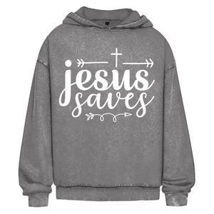 Oversize Washed Hoodie jesus saves