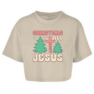 Damen Oversize Crop Top christmas is all about jesus