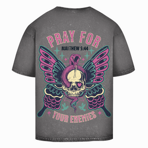 Oversize Washed T-Shirt pray for your enemies matthew 5:44