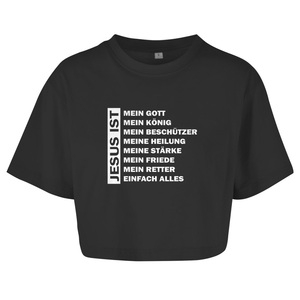 Damen Oversize Crop Topjesus ist mein gott