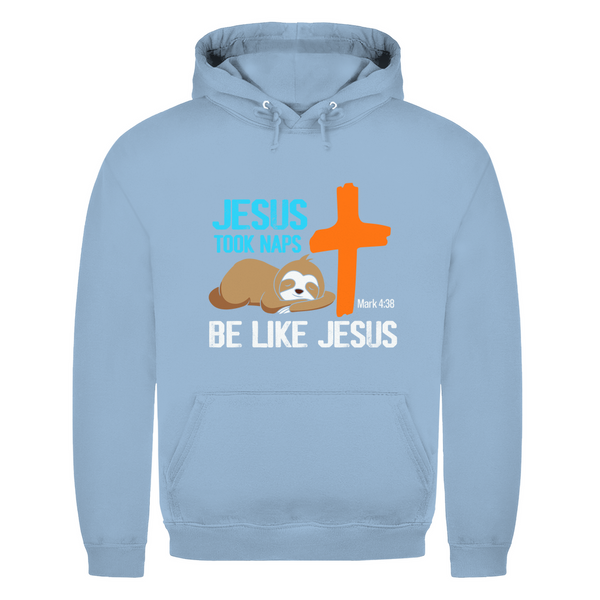 Herren Hoodie jesus took naps mark 4:38 faultier