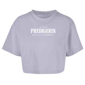 Damen Oversize Crop Top ja ich bin predigein