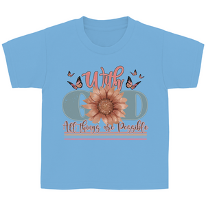 Kinder T-Shirt with god all things are possible