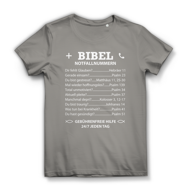 Damen Bio T-Shirt bibel notfallnummern