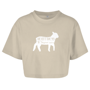 Damen Oversize Crop Top he left the 99