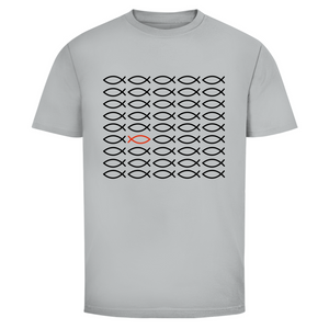 Herren T-Shirt fisch symbol ICHTHYS