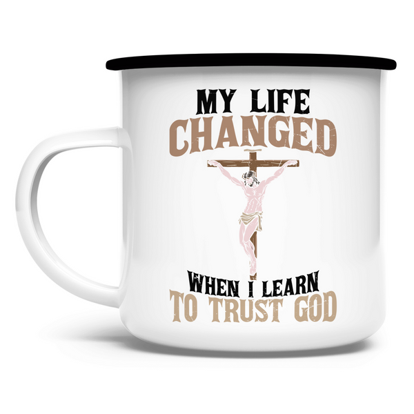 Emaille Tasse i learn to trust god